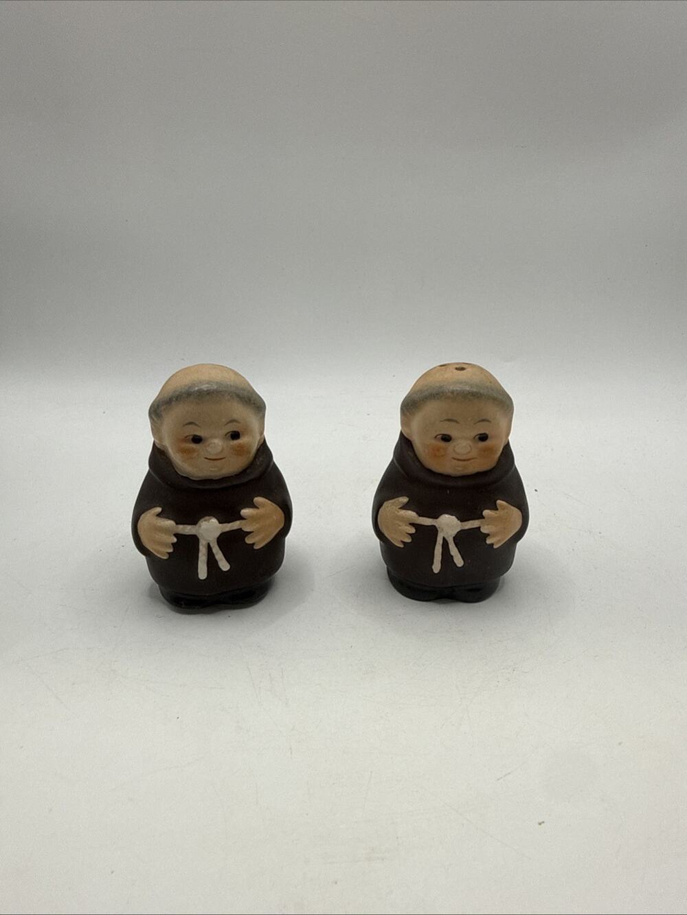 2 Goebel Hummel Friar Tuck Salt & Pepper Shakers Monks W. Germany 1950s *